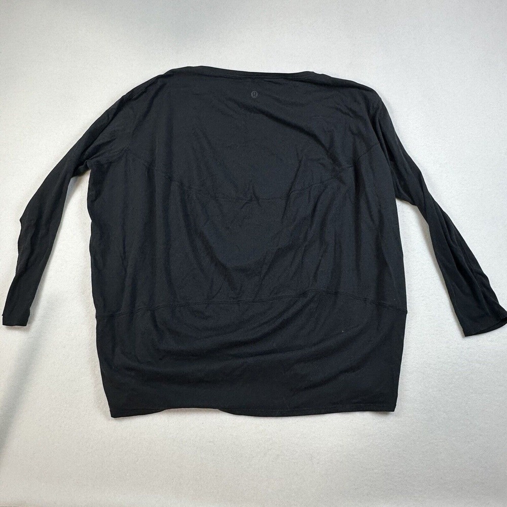 Lululemon Shirt Womens Size 8 Black BACK IN ACTION Long Sleeve Pima Cotton Shirt